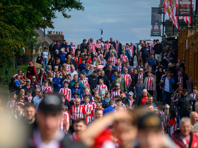 Sunderland fans in action at the Stadium of Light during the game against Fulham in the Premier League. Photo by Chris Fryatt.