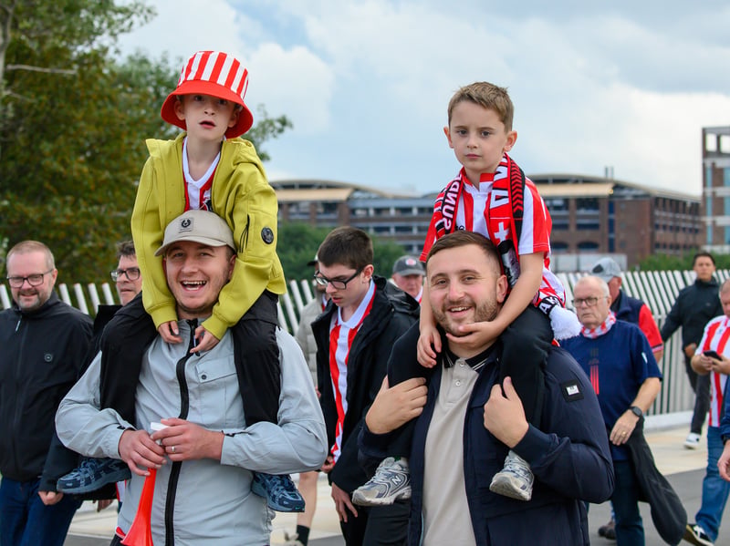 Sunderland fans in action at the Stadium of Light during the game against Fulham in the Premier League. Photo by Chris Fryatt.