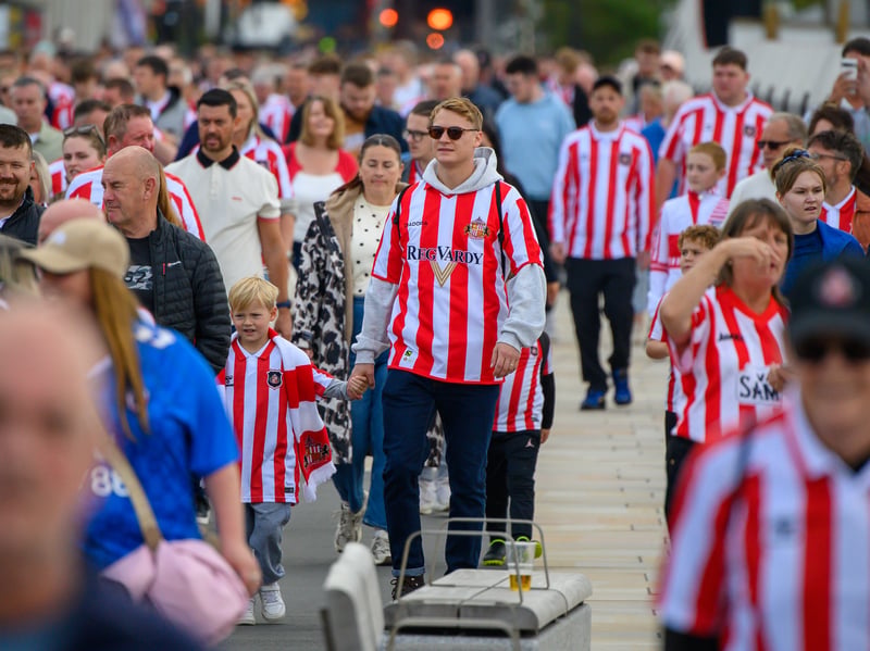 Sunderland fans in action at the Stadium of Light during the game against Fulham in the Premier League. Photo by Chris Fryatt.