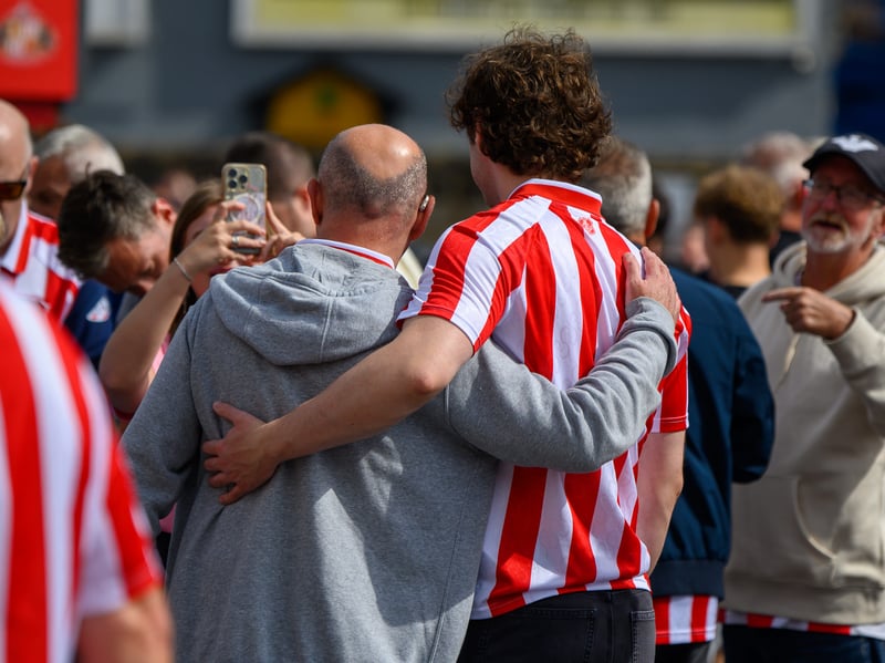 Sunderland fans in action at the Stadium of Light during the game against Fulham in the Premier League. Photo by Chris Fryatt.