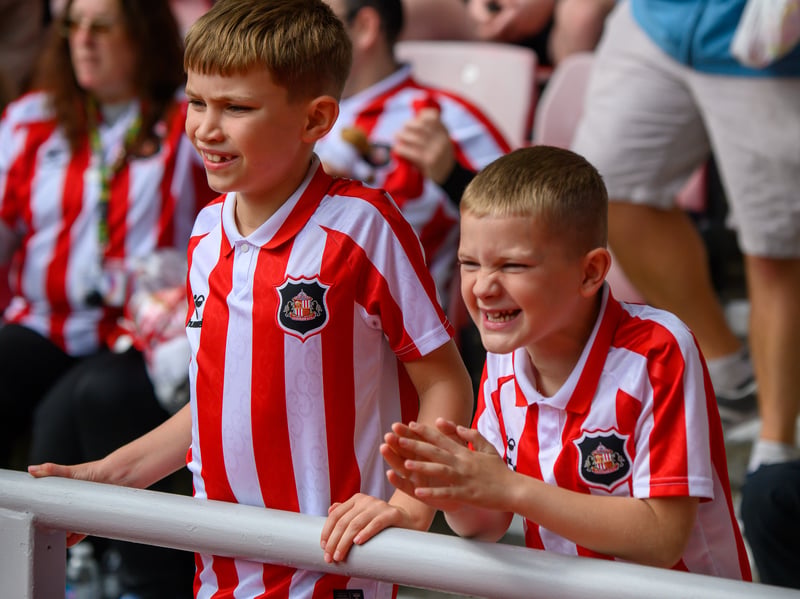 Sunderland fans in action at the Stadium of Light during the game against Fulham in the Premier League. Photo by Chris Fryatt.