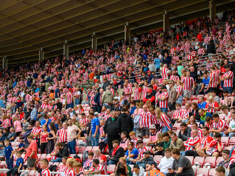 Sunderland fans in action at the Stadium of Light during the game against Fulham in the Premier League. Photo by Chris Fryatt.