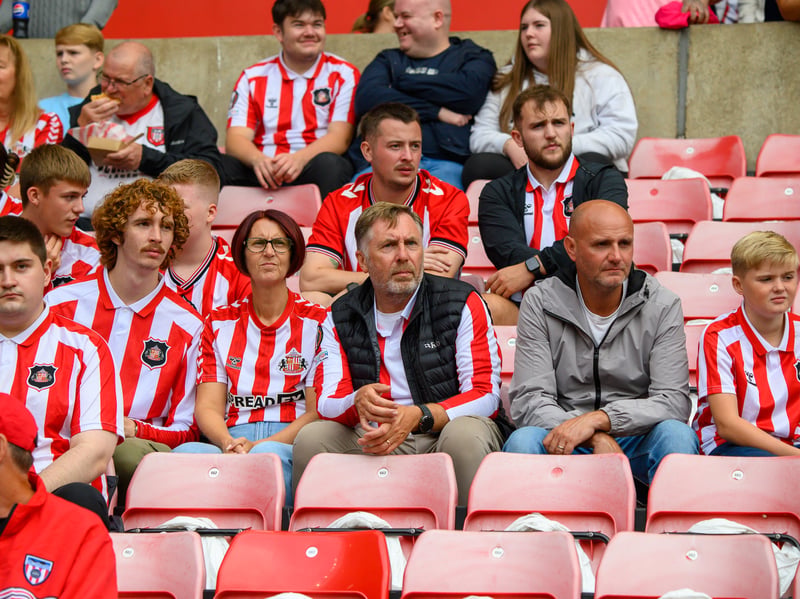 Sunderland fans in action at the Stadium of Light during the game against Fulham in the Premier League. Photo by Chris Fryatt.