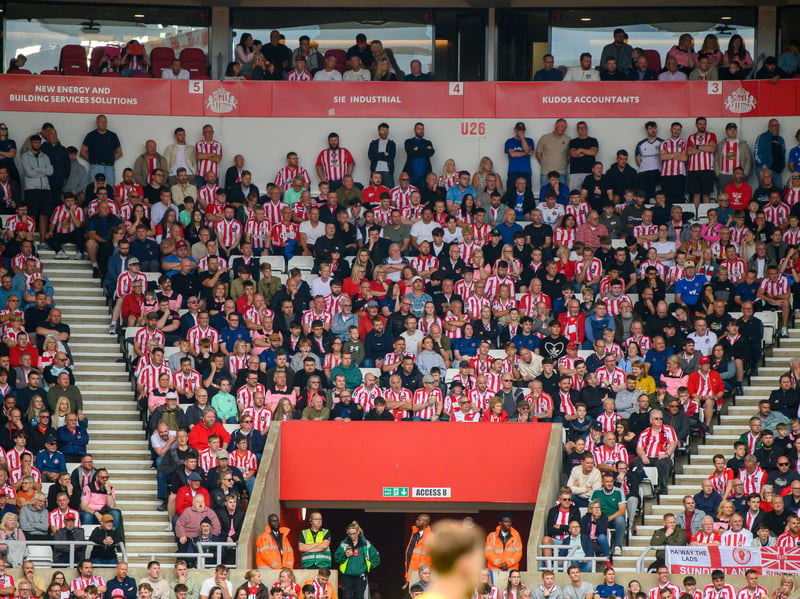 Sunderland fans in action at the Stadium of Light during the game against Fulham in the Premier League. Photo by Chris Fryatt.