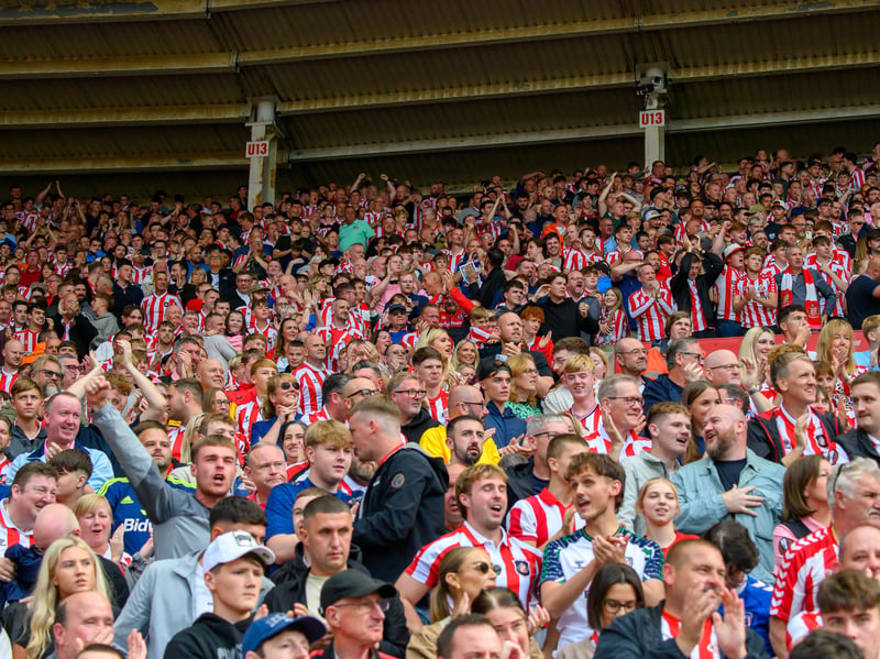 Sunderland fans in action at the Stadium of Light during the game against Fulham in the Premier League. Photo by Chris Fryatt.