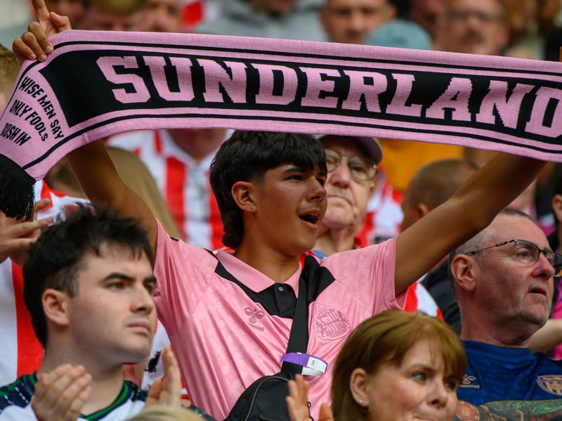 Sunderland fans in action at the Stadium of Light during the game against Fulham in the Premier League. Photo by Chris Fryatt.