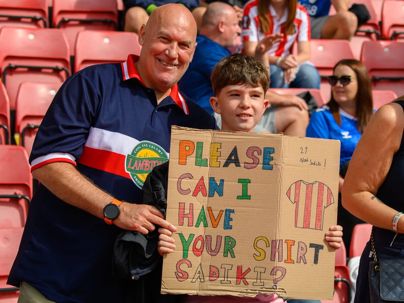 Sunderland fans in action at the Stadium of Light during the game against Fulham in the Premier League. Photo by Chris Fryatt.