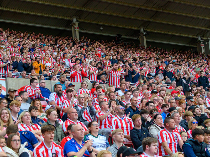 Sunderland fans in action at the Stadium of Light during the game against Fulham in the Premier League. Photo by Chris Fryatt.