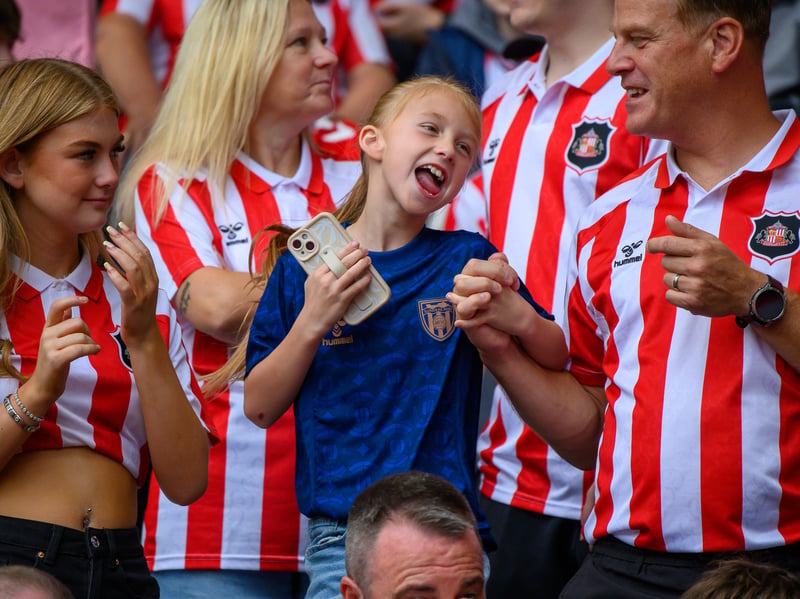 Sunderland fans in action at the Stadium of Light during the game against Fulham in the Premier League. Photo by Chris Fryatt.