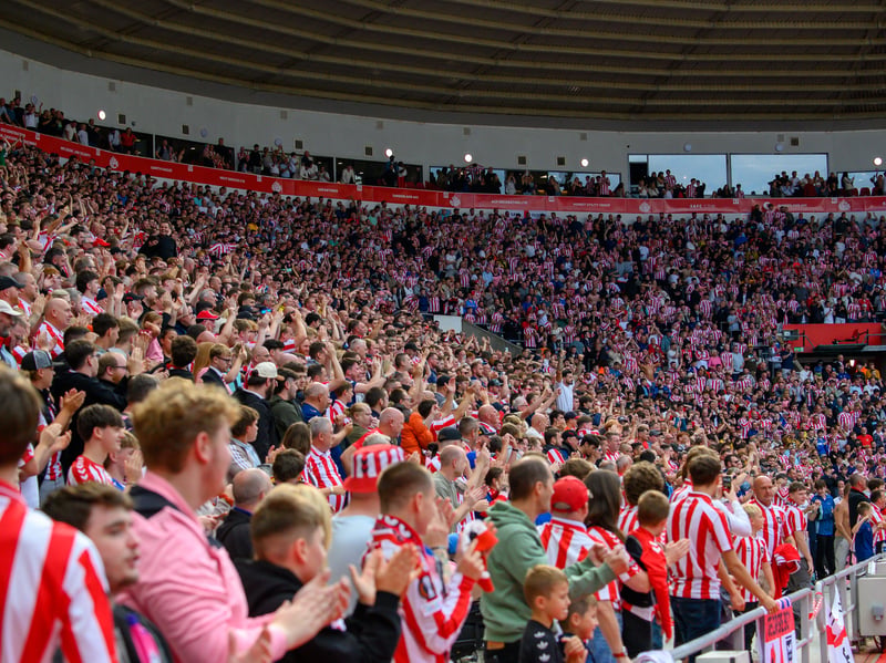 Sunderland fans in action at the Stadium of Light during the game against Fulham in the Premier League. Photo by Chris Fryatt.
