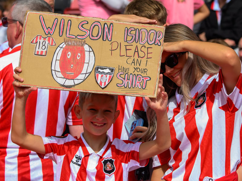 Sunderland fans in action at the Stadium of Light during the game against Fulham in the Premier League. Photo by Chris Fryatt.