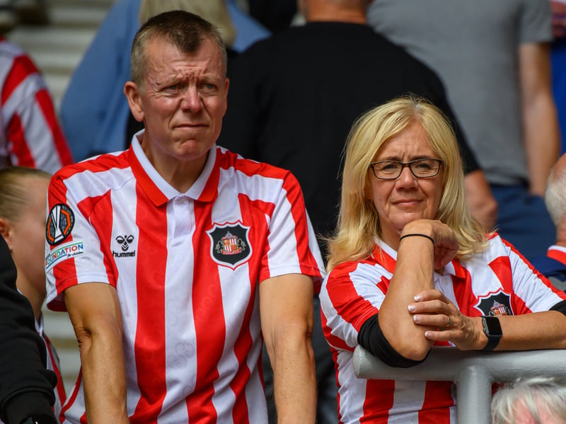 Sunderland fans in action at the Stadium of Light during the game against Fulham in the Premier League. Photo by Chris Fryatt.