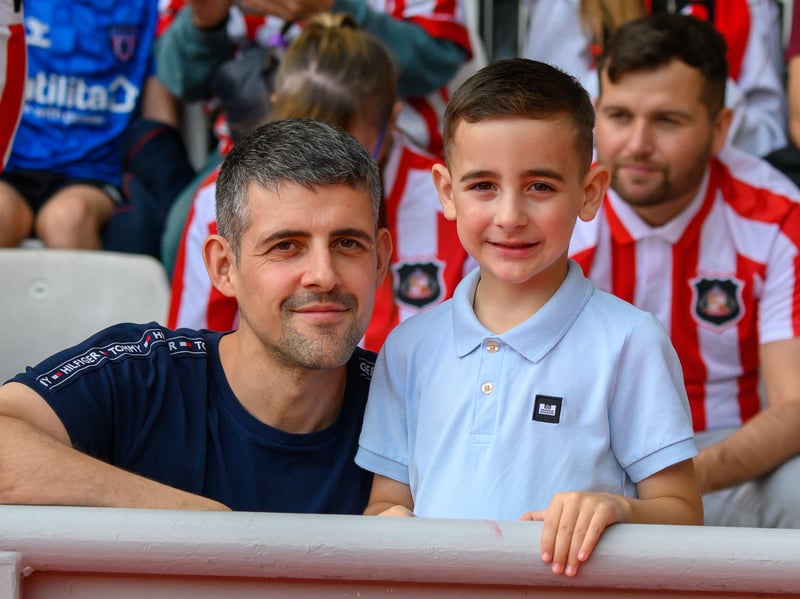 Sunderland fans in action at the Stadium of Light during the game against Fulham in the Premier League. Photo by Chris Fryatt.