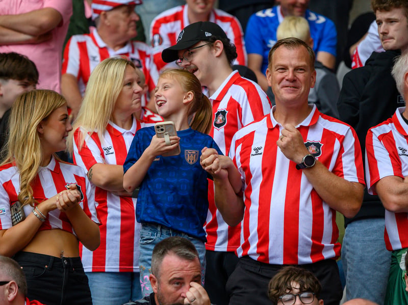 Sunderland fans in action at the Stadium of Light during the game against Fulham in the Premier League. Photo by Chris Fryatt.