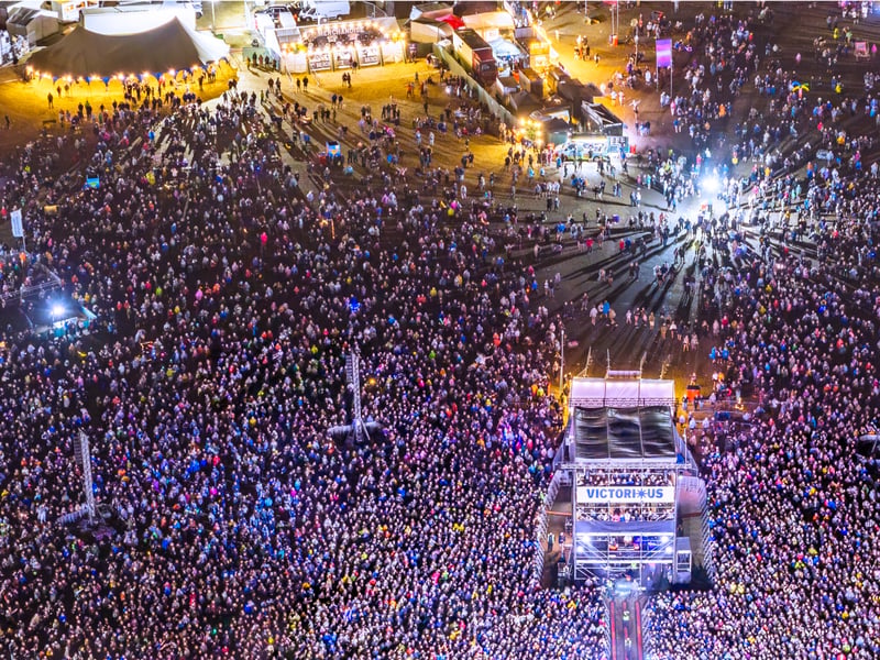 Drone footage shows the crowds turning out for Kasabian at Victorious 2026