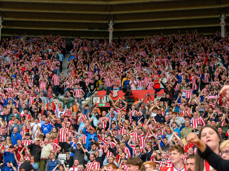 Sunderland fans in action at the Stadium of Light during the game against Fulham in the Premier League. Photo by Chris Fryatt.