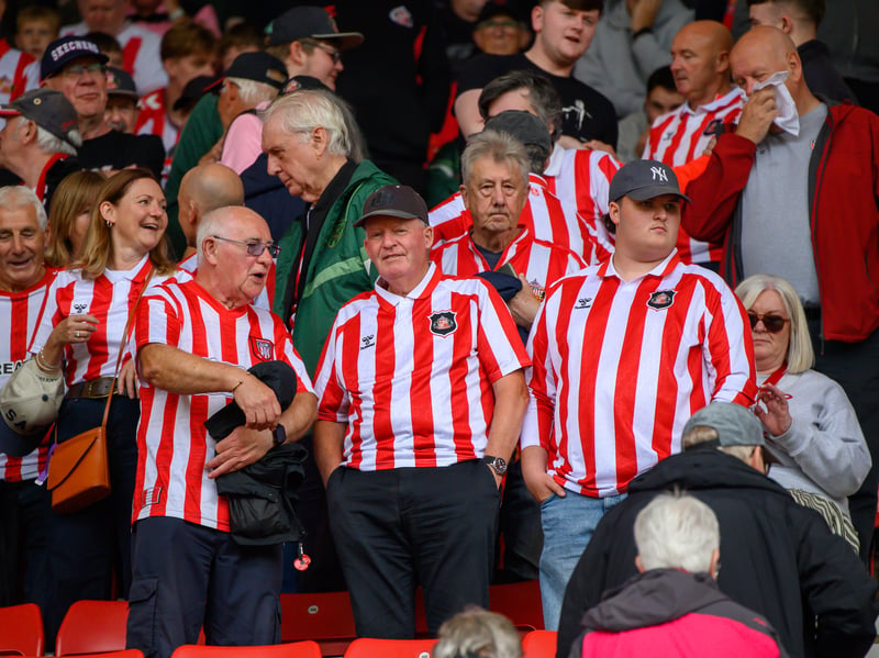 Sunderland fans in action at the Stadium of Light during the game against Fulham in the Premier League. Photo by Chris Fryatt.