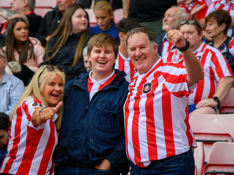 Sunderland fans in action at the Stadium of Light during the game against Fulham in the Premier League. Photo by Chris Fryatt.