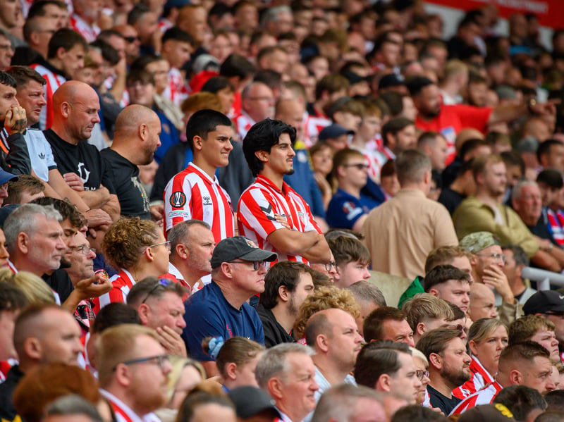 Sunderland fans in action at the Stadium of Light during the game against Fulham in the Premier League. Photo by Chris Fryatt.