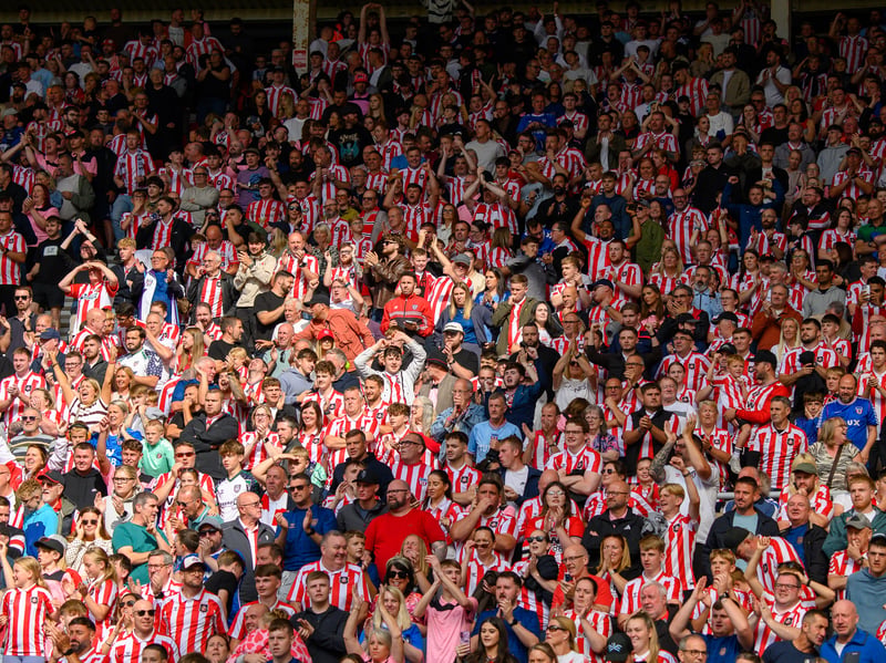 Sunderland fans in action at the Stadium of Light during the game against Fulham in the Premier League. Photo by Chris Fryatt.