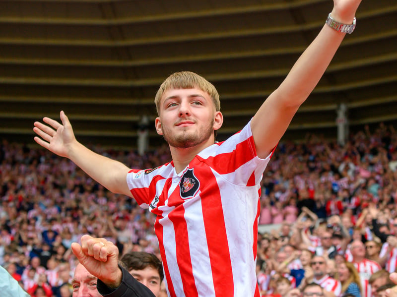 Sunderland fans in action at the Stadium of Light during the game against Fulham in the Premier League. Photo by Chris Fryatt.