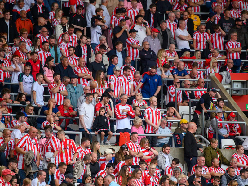 Sunderland fans in action at the Stadium of Light during the game against Fulham in the Premier League. Photo by Chris Fryatt.