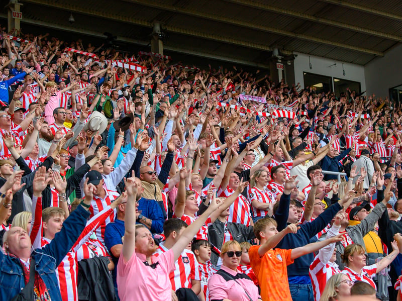 Sunderland fans in action at the Stadium of Light during the game against Fulham in the Premier League. Photo by Chris Fryatt.