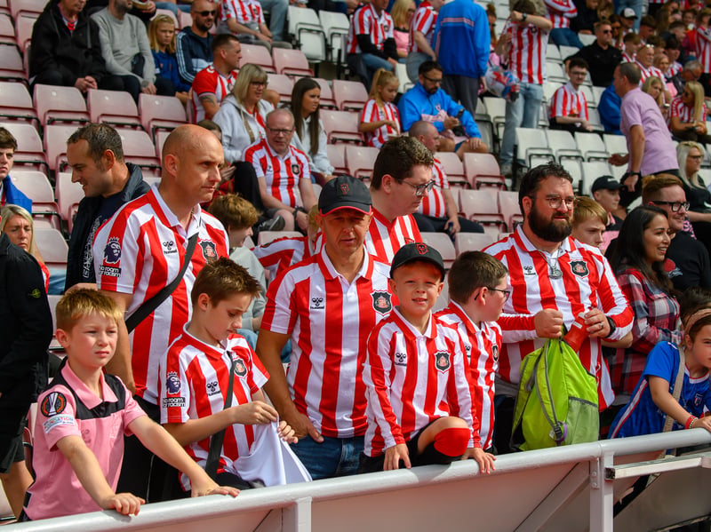 Sunderland fans in action at the Stadium of Light during the game against Fulham in the Premier League. Photo by Chris Fryatt.