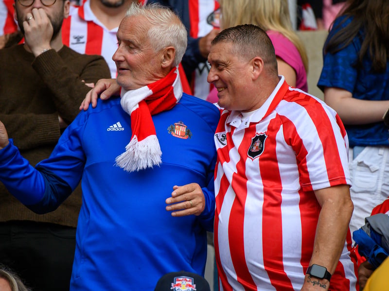 Sunderland fans in action at the Stadium of Light during the game against Fulham in the Premier League. Photo by Chris Fryatt.