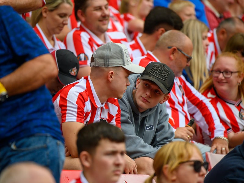 Sunderland fans in action at the Stadium of Light during the game against Fulham in the Premier League. Photo by Chris Fryatt.