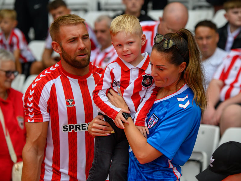 Sunderland fans in action at the Stadium of Light during the game against Fulham in the Premier League. Photo by Chris Fryatt.