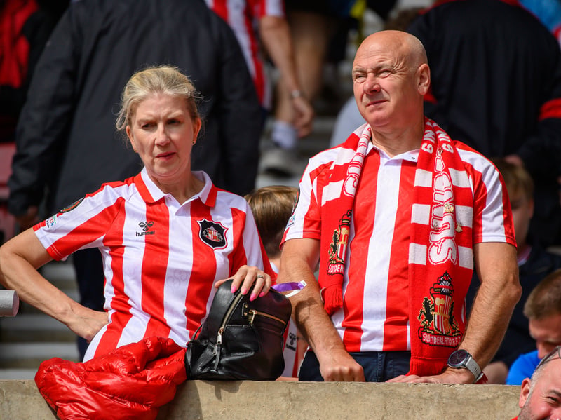 Sunderland fans in action at the Stadium of Light during the game against Fulham in the Premier League. Photo by Chris Fryatt.