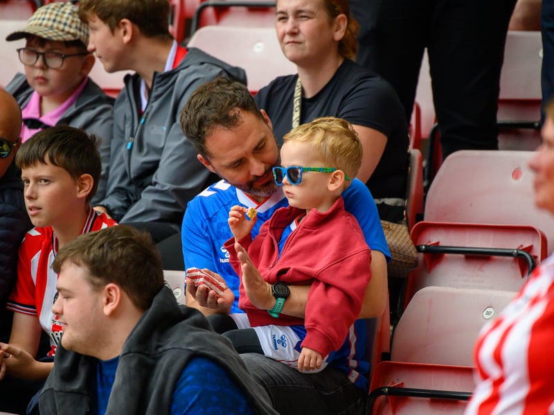 Sunderland fans in action at the Stadium of Light during the game against Fulham in the Premier League. Photo by Chris Fryatt.