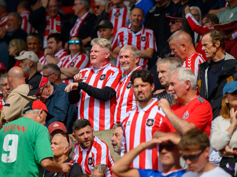 Sunderland fans in action at the Stadium of Light during the game against Fulham in the Premier League. Photo by Chris Fryatt.