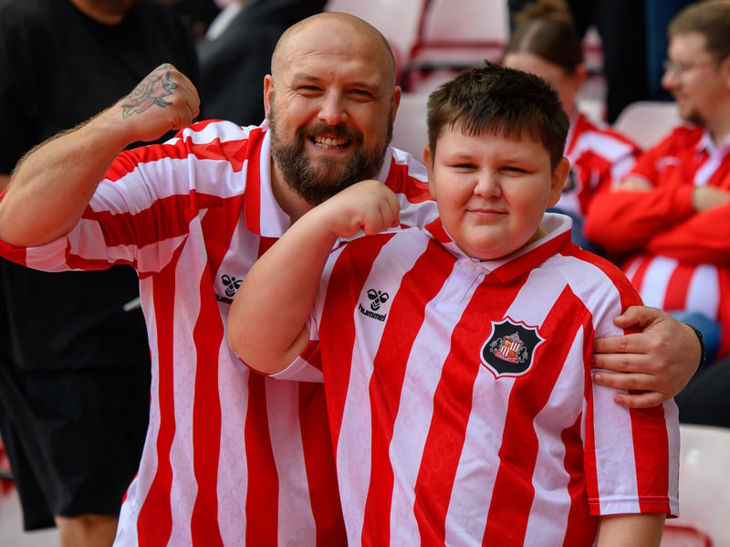 Sunderland fans in action at the Stadium of Light during the game against Fulham in the Premier League. Photo by Chris Fryatt.