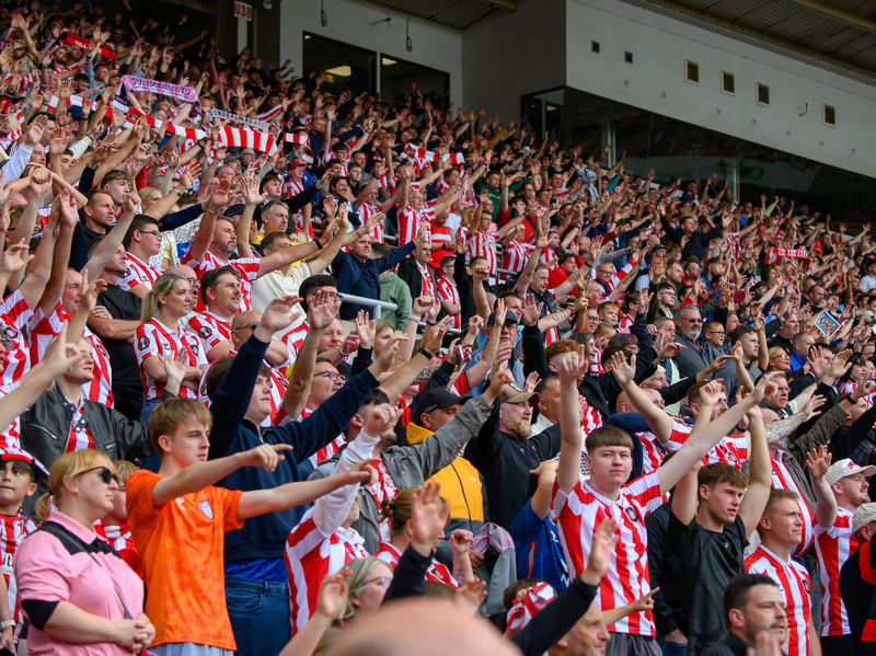 Sunderland fans in action at the Stadium of Light during the game against Fulham in the Premier League. Photo by Chris Fryatt.