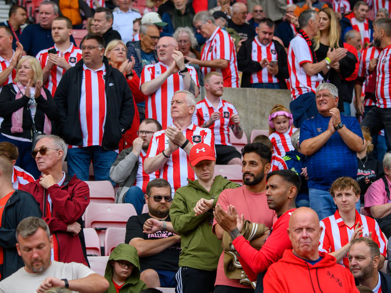 Sunderland fans in action at the Stadium of Light during the game against Fulham in the Premier League. Photo by Chris Fryatt.