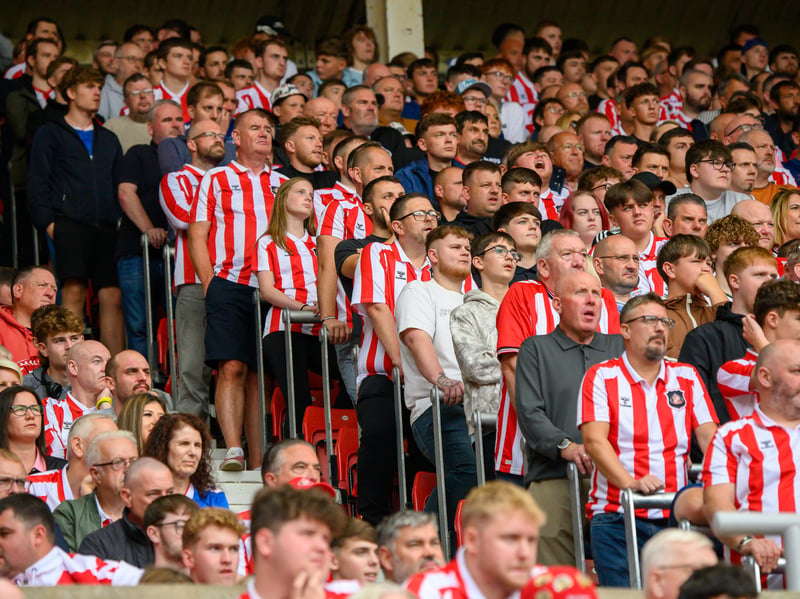 Sunderland fans in action at the Stadium of Light during the game against Fulham in the Premier League. Photo by Chris Fryatt.