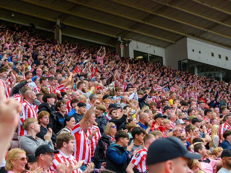 Sunderland fans in action at the Stadium of Light during the game against Fulham in the Premier League. Photo by Chris Fryatt.