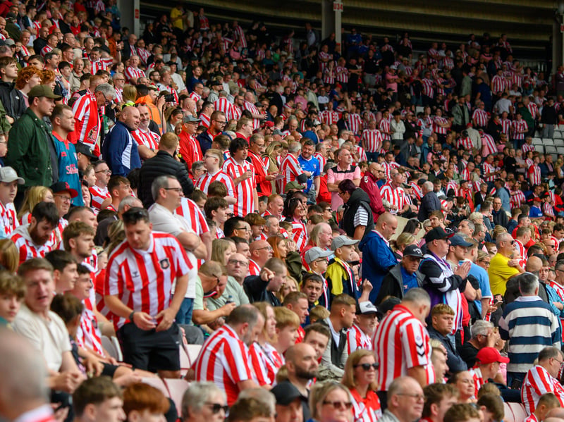 Sunderland fans in action at the Stadium of Light during the game against Fulham in the Premier League. Photo by Chris Fryatt.