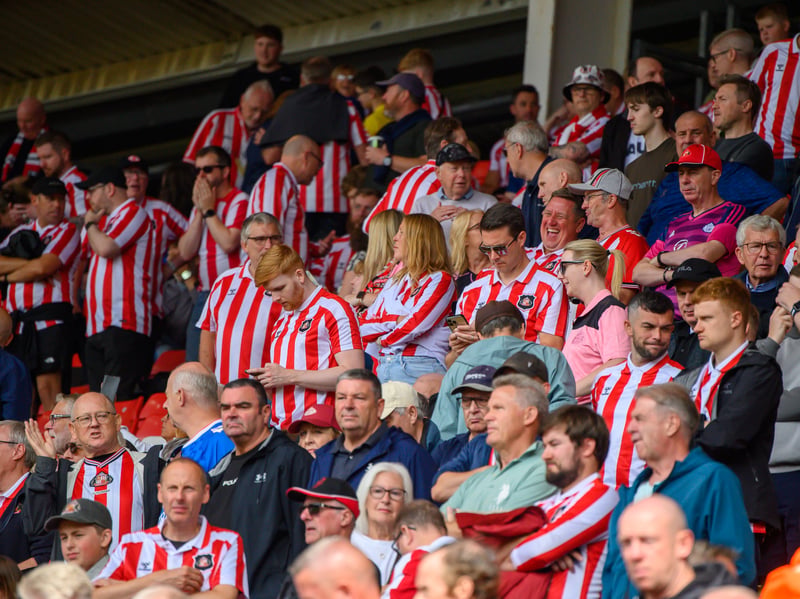Sunderland fans in action at the Stadium of Light during the game against Fulham in the Premier League. Photo by Chris Fryatt.