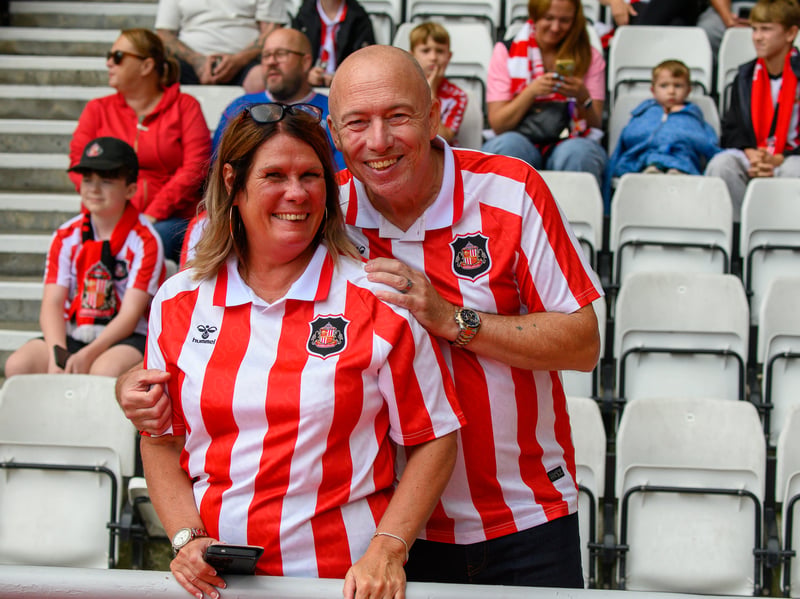 Sunderland fans in action at the Stadium of Light during the game against Fulham in the Premier League. Photo by Chris Fryatt.