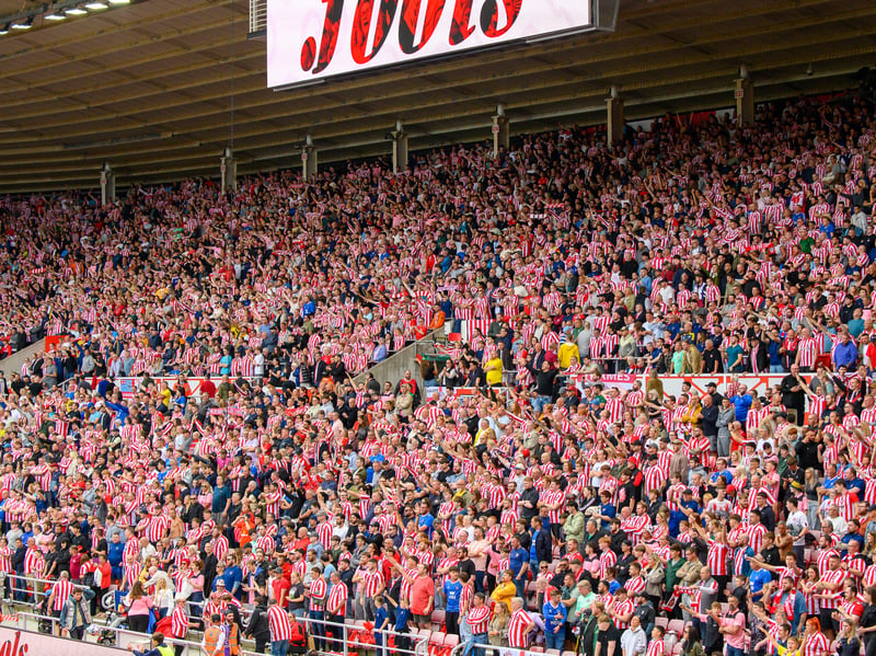 Sunderland fans in action at the Stadium of Light during the game against Fulham in the Premier League. Photo by Chris Fryatt.