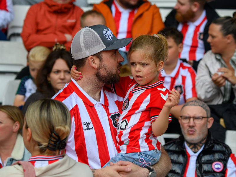 Sunderland fans in action at the Stadium of Light during the game against Fulham in the Premier League. Photo by Chris Fryatt.