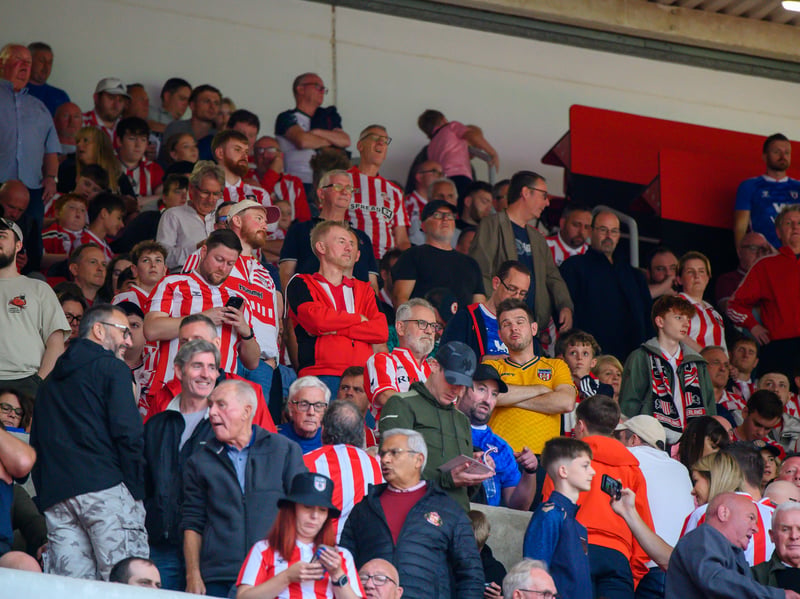 Sunderland fans in action at the Stadium of Light during the game against Fulham in the Premier League. Photo by Chris Fryatt.