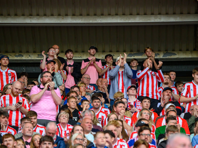 Sunderland fans in action at the Stadium of Light during the game against Fulham in the Premier League. Photo by Chris Fryatt.