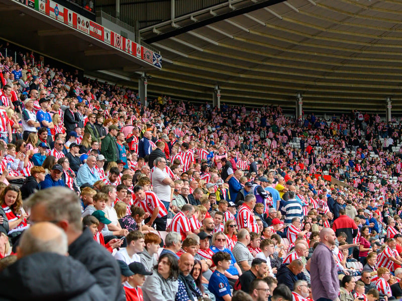 Sunderland fans in action at the Stadium of Light during the game against Fulham in the Premier League. Photo by Chris Fryatt.