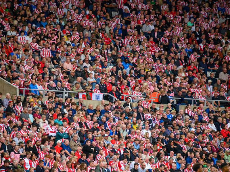 Sunderland fans in action at the Stadium of Light during the game against Fulham in the Premier League. Photo by Chris Fryatt.