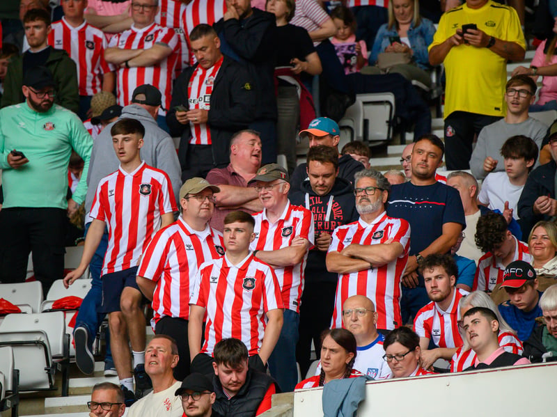 Sunderland fans in action at the Stadium of Light during the game against Fulham in the Premier League. Photo by Chris Fryatt.