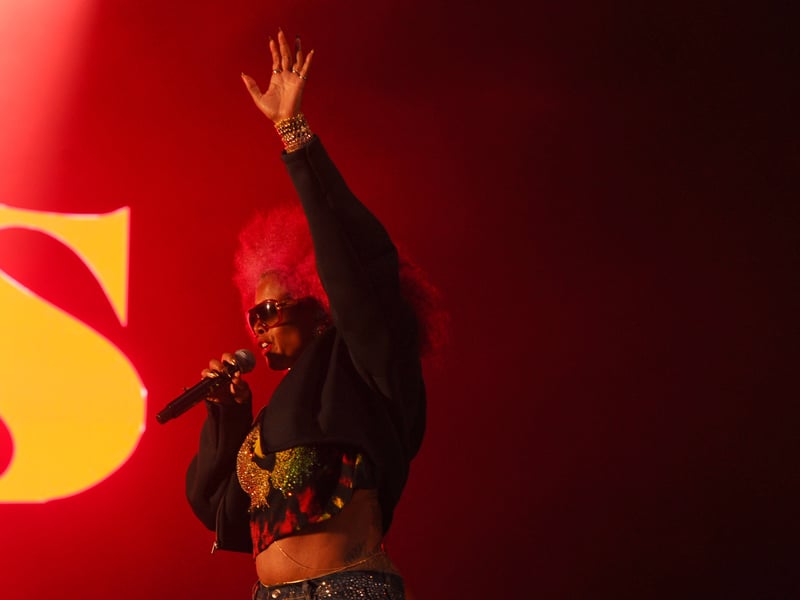 Kelis performing on the Castle Stage.
